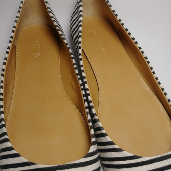 J. Crew Black Strip Pointed toe flats - Picture 4 of 7